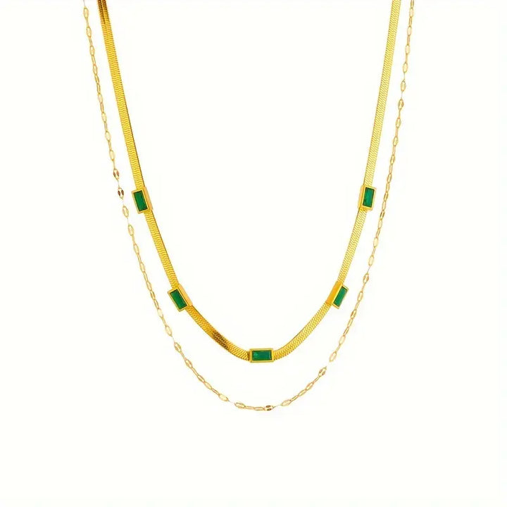 Retro-Doppel-Schicht Collier Sorella Gem | Gold