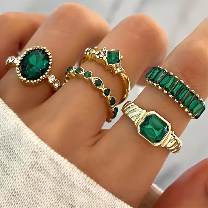 Exquisites Smaragd-Ring-Set Zarina | Gold