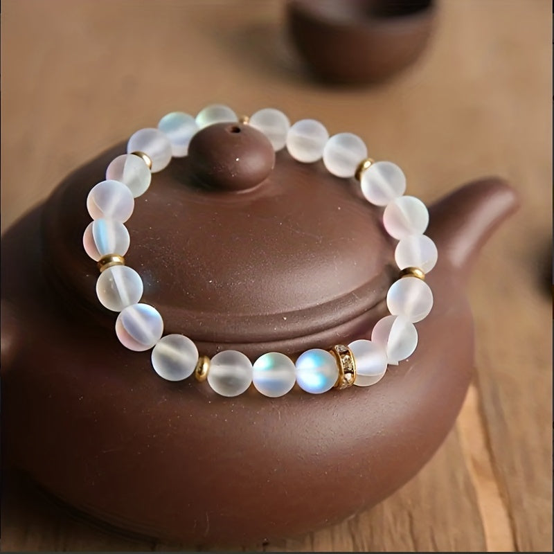Vertrauen Perlen Mondstein Armband