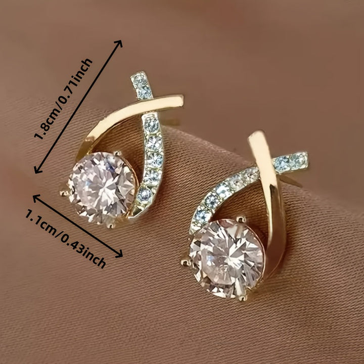 Ohrringe Golden Cross aus Zirkonium
