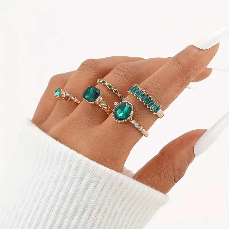 Exquisites Smaragd-Ring-Set Zarina | Gold