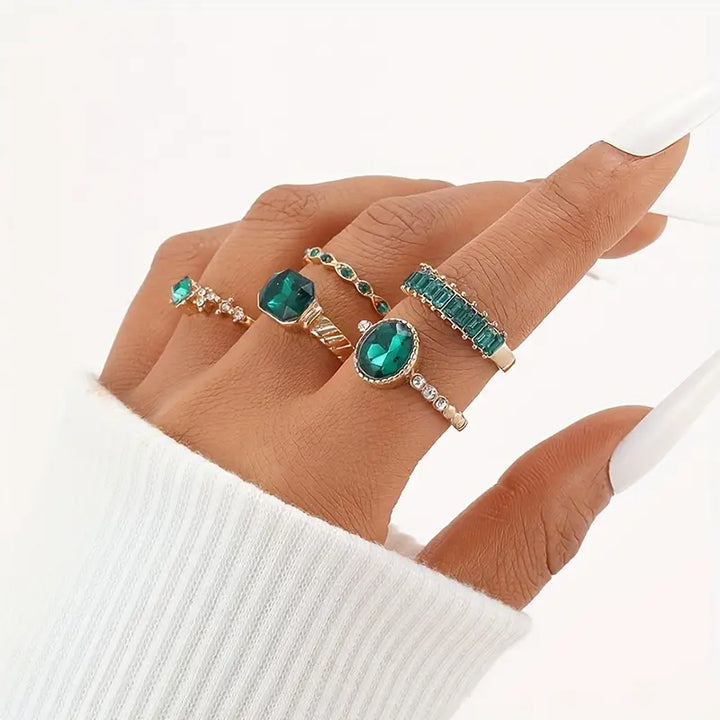 Exquisites Smaragd-Ring-Set Zarina | Gold