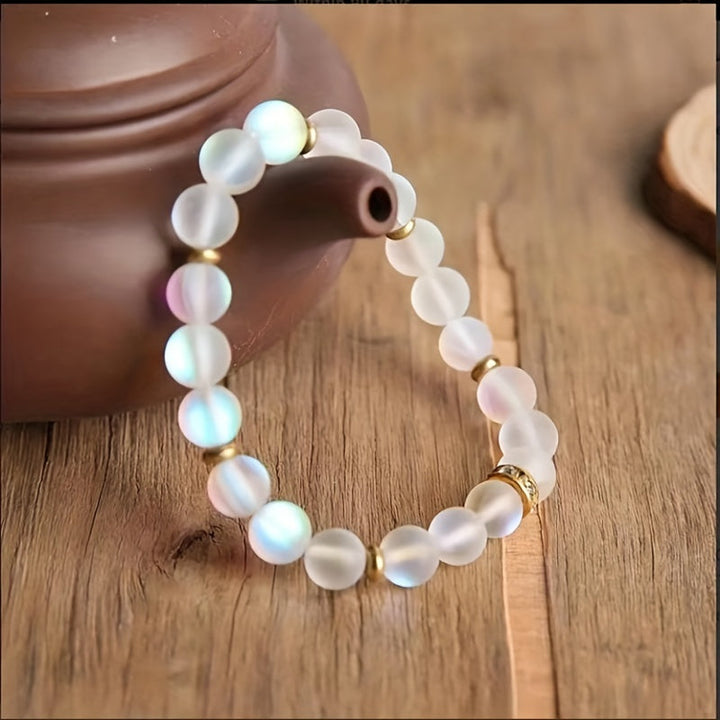 Vertrauen Perlen Mondstein Armband