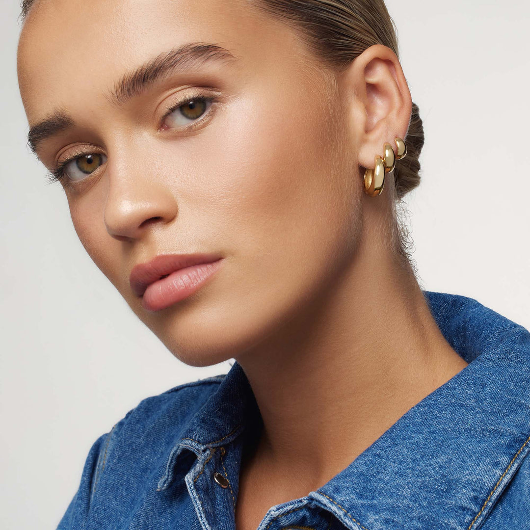 Women’s Gold Hoop Earrings | Minimalist Chunky Design