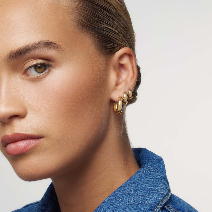 Women’s Gold Hoop Earrings | Minimalist Chunky Design