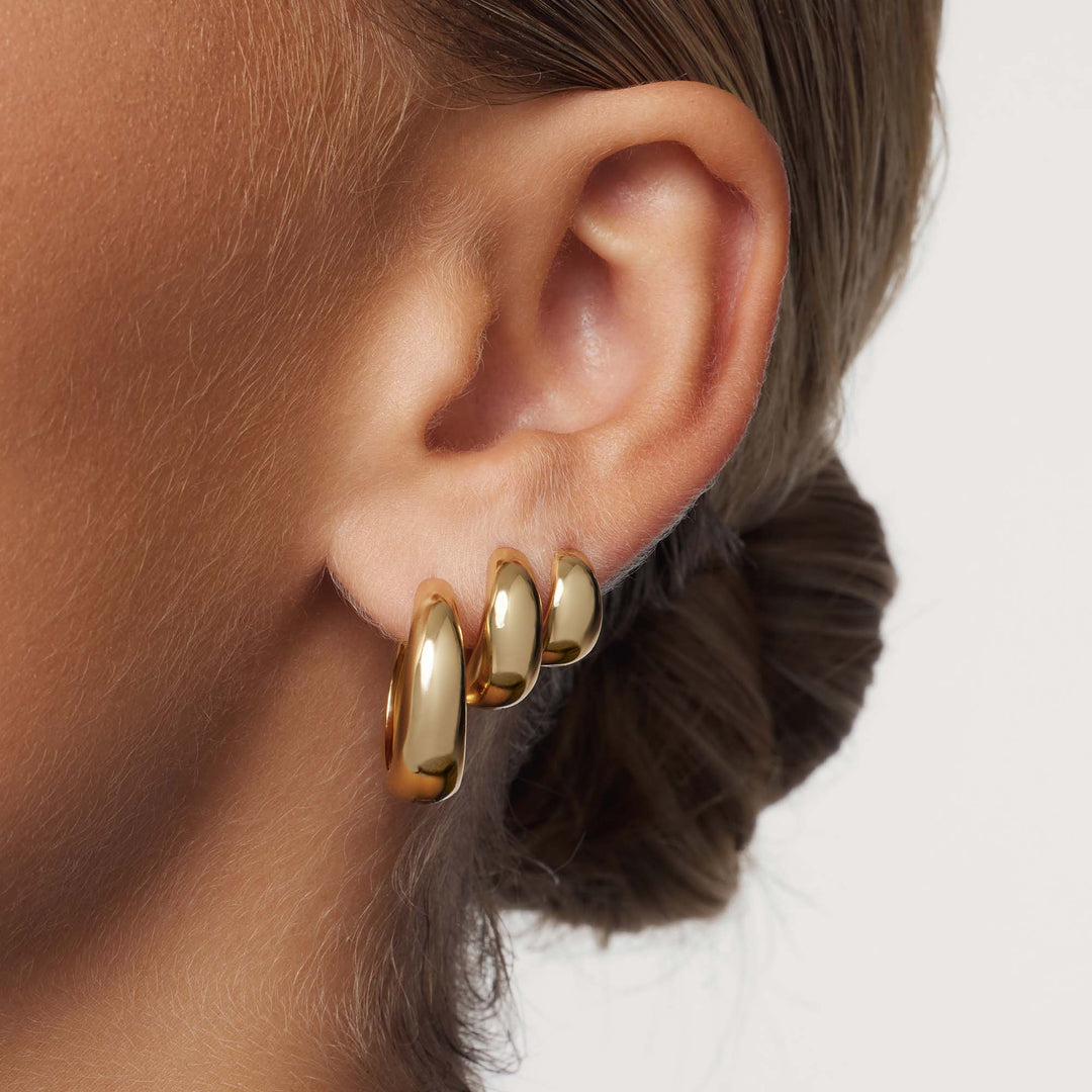Women’s Gold Hoop Earrings | Minimalist Chunky Design