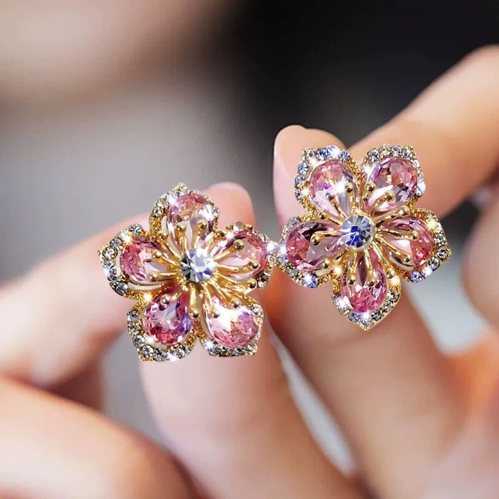 Earrings Made of Multicolored Cubic Zirconia in Silver