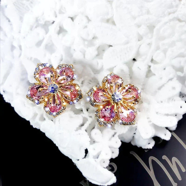 Earrings Made of Multicolored Cubic Zirconia in Silver