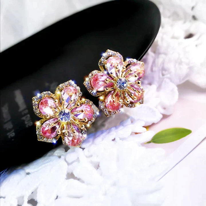 Earrings Made of Multicolored Cubic Zirconia in Silver
