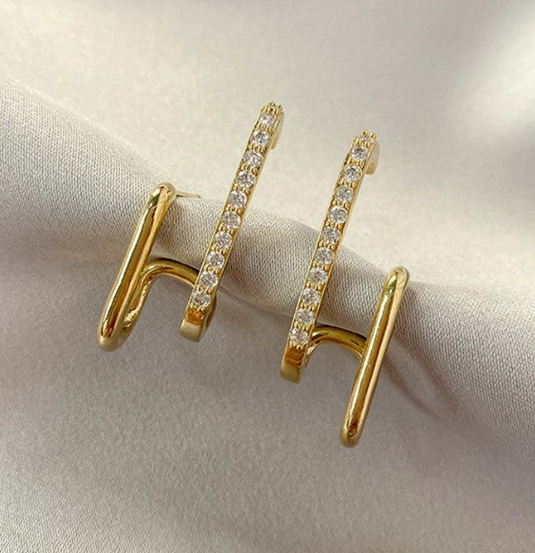 Ohrringe aus 18K Gold mit Krappen-Kristallen