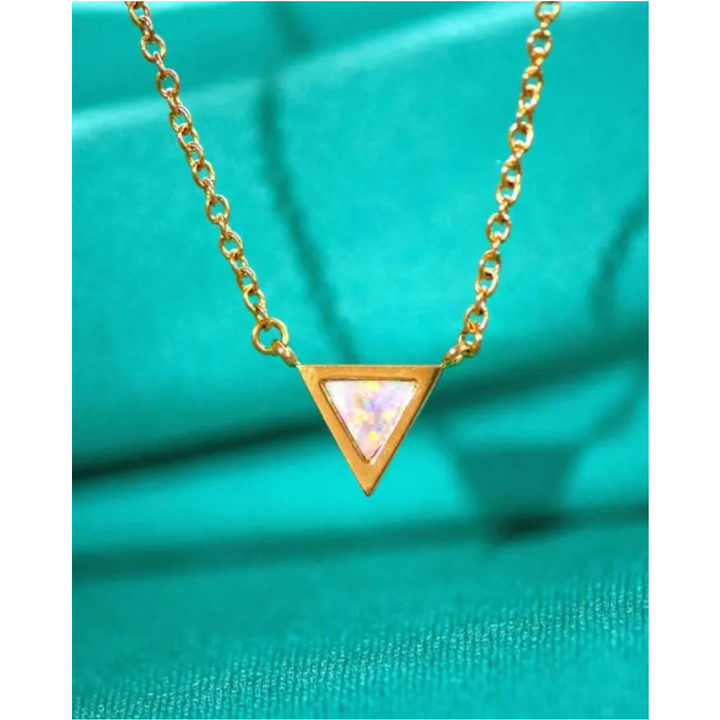 Mondstein-Halskette - Dreieckiges Medaillon