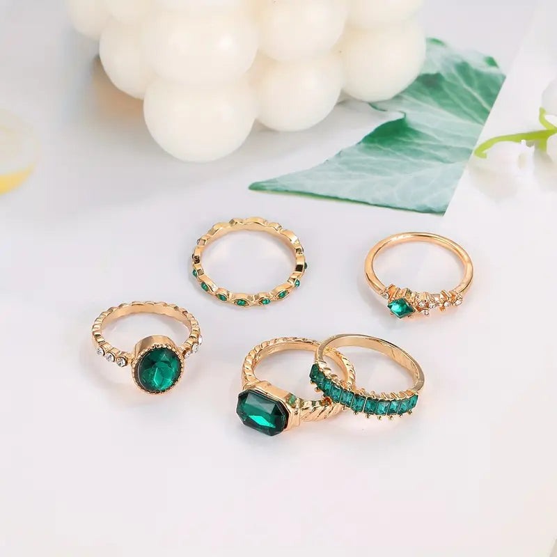 Exquisites Smaragd-Ring-Set Zarina | Gold