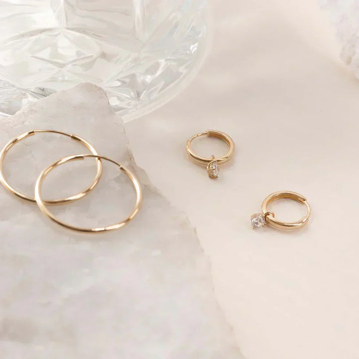Hoop Earrings with Moonstone